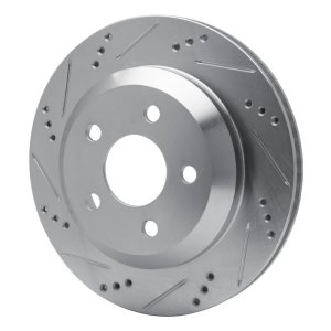 Chevrolet Camaro Brake Rotor (1) - Rear Left - R1 Concepts - Drilled & Slotted - Silver - `98-`02